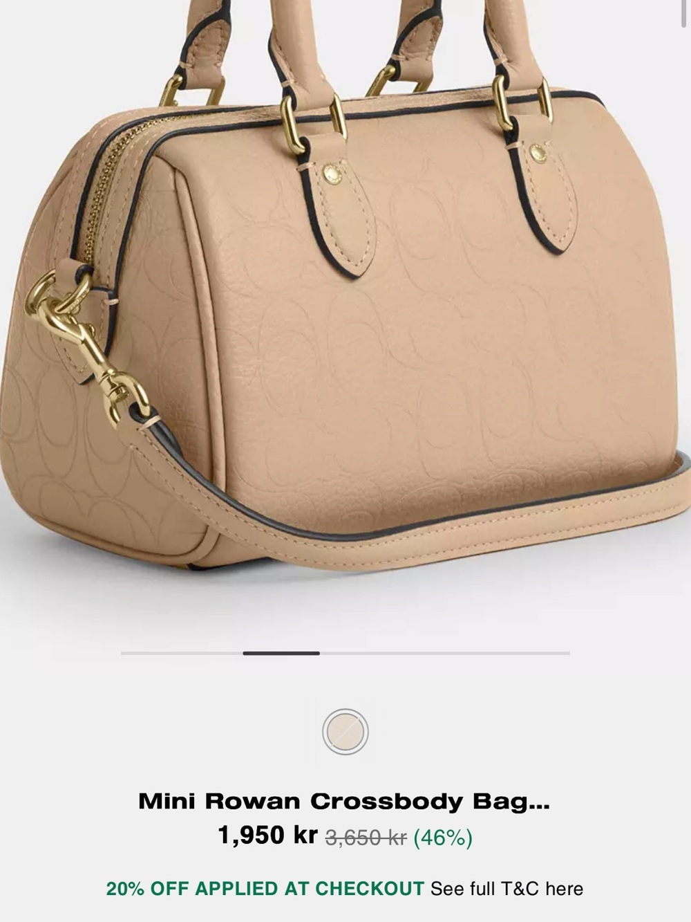 Coach Signature Embossed Mini Oat Rowan - Picture 2 of 6